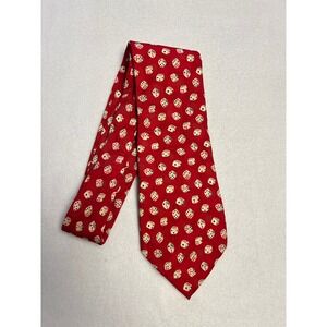 JOE BOXER Mens Red Lucky Seven Dice Print Silk Tie